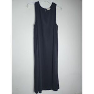 Wilfred by Aritzia "Japanese Fabric" Black Sleeveless A-Line Midi Dress Small